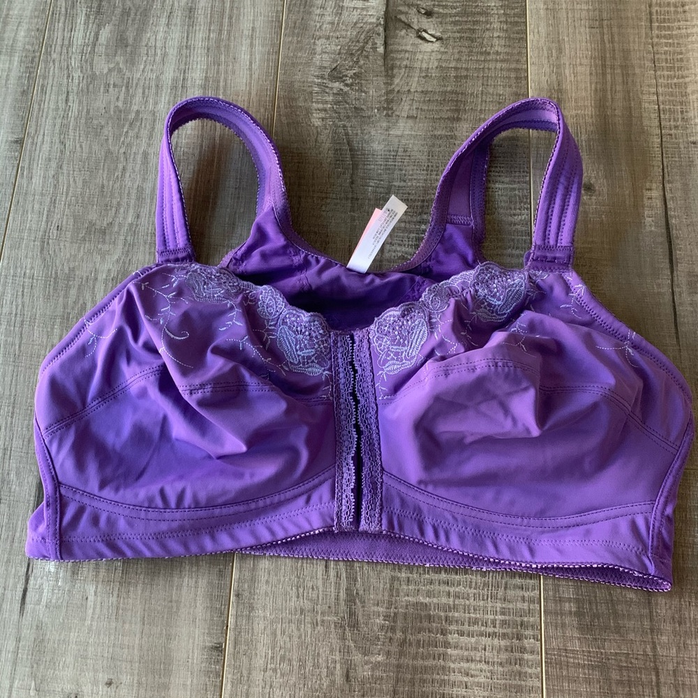 Wireless Lace Bra By Comfort Choice® Lilac… - Picture 1 of 7